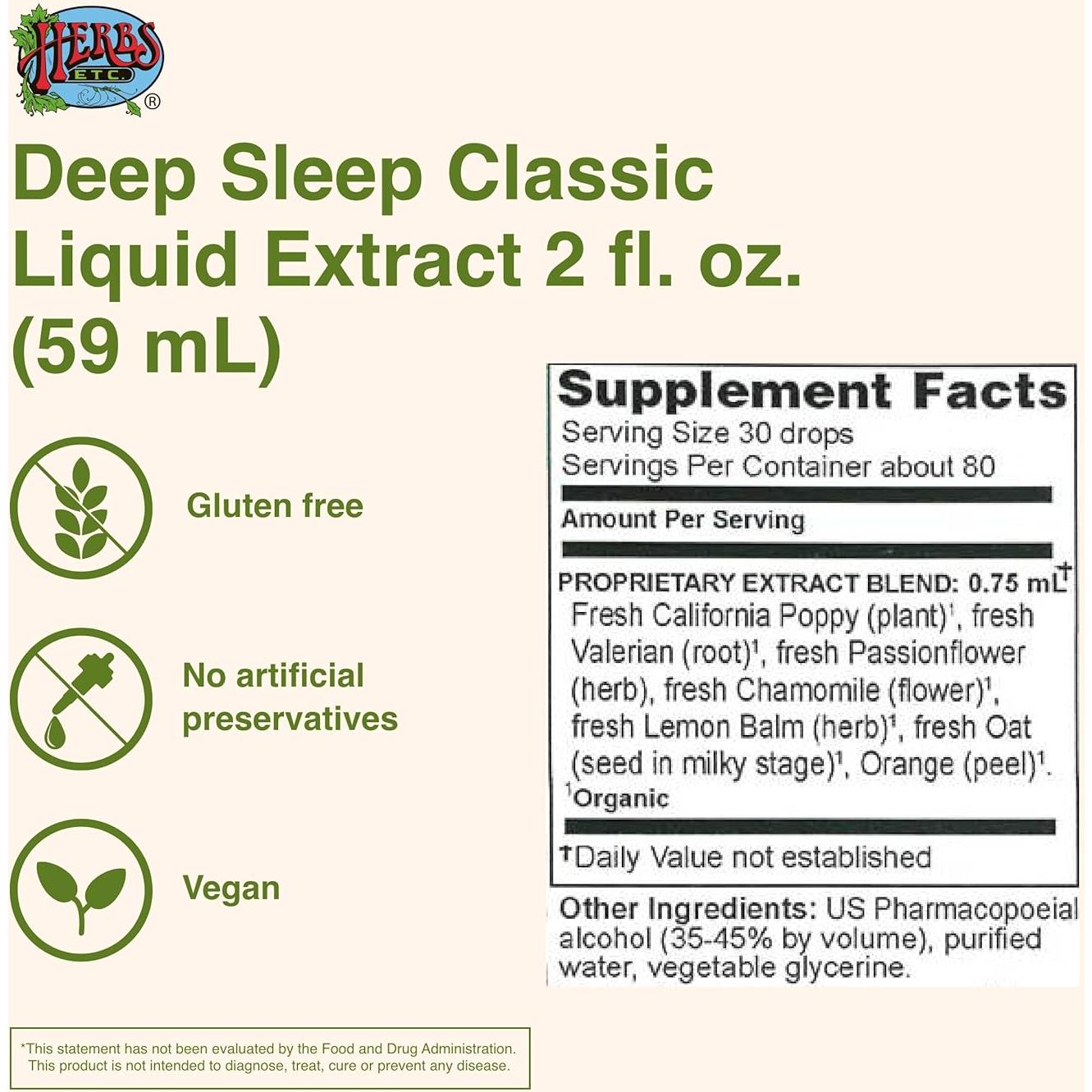 Suplemento Herbal Sueño Profundo Herbs Etc. 60 ml