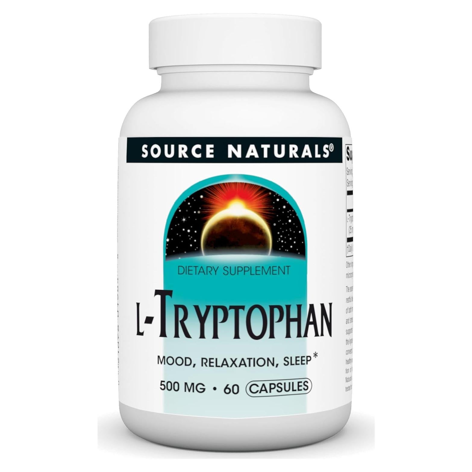 L-Triptófano Source Naturals 500mg 60 Cápsulas Veganas