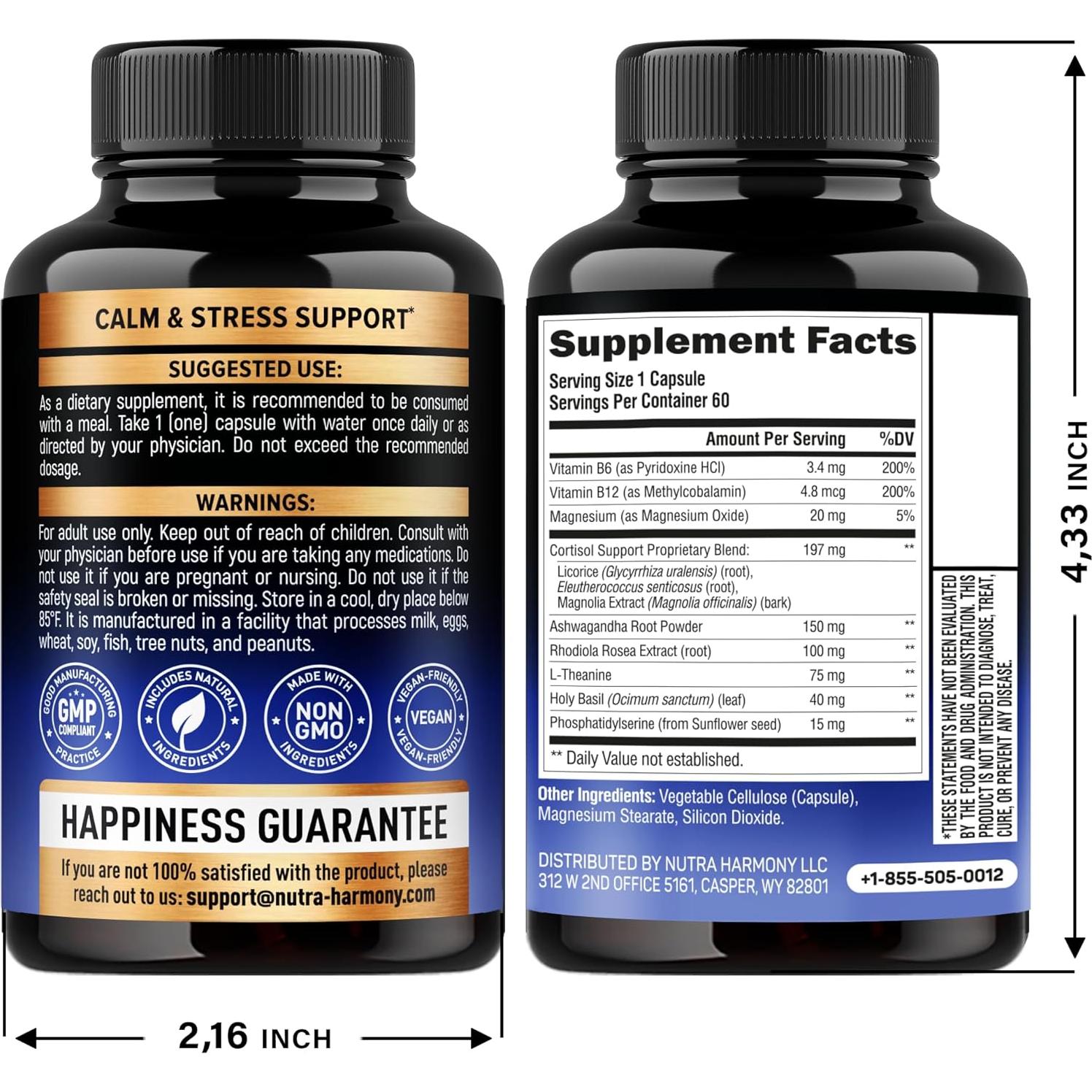 Suplemento Cortisol Natural NUTRA HARMONY 60 Cápsulas