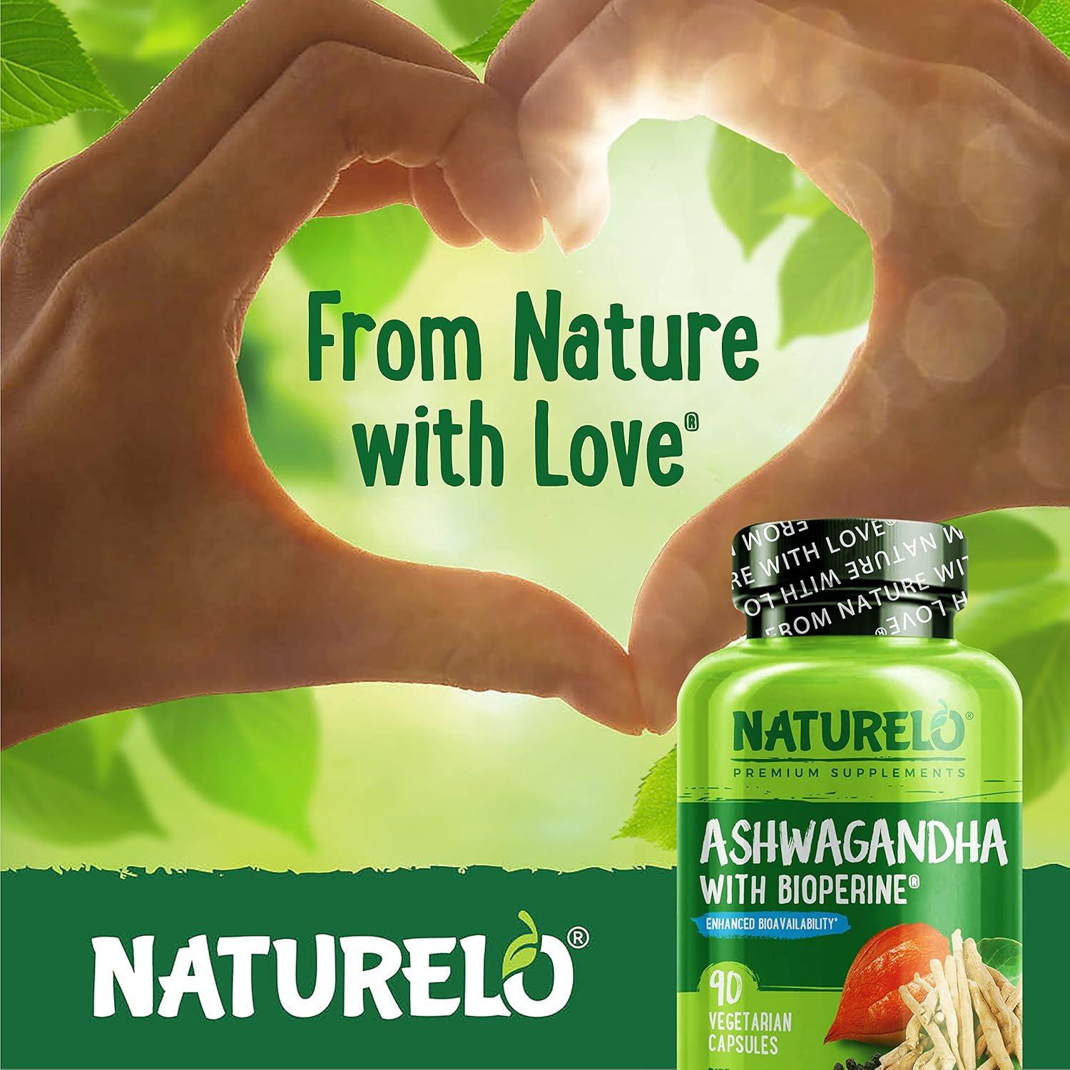 Suplemento Natural NATURELO Ashwagandha 90 Cápsulas Veganas