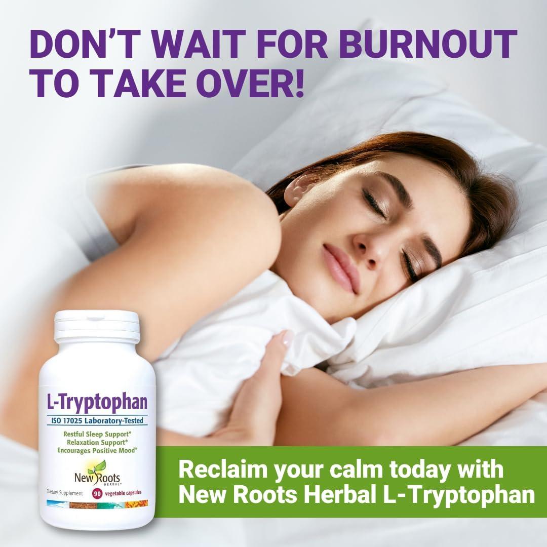 Suplemento L-Triptófano New Roots 90 Cápsulas 220mg