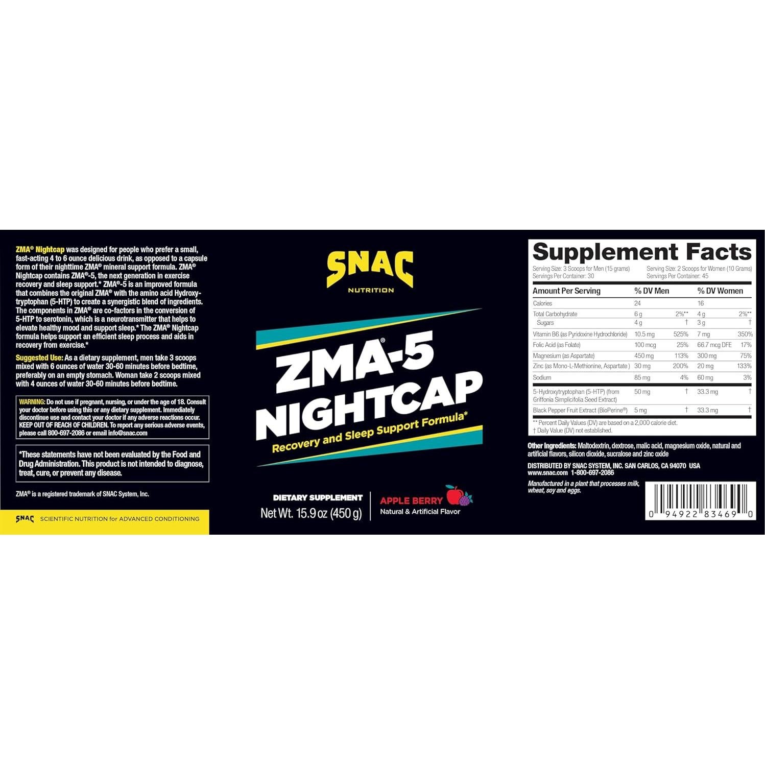 ZMA-5 Nightcap Bebida en Polvo 450g - Sueño y Recuperación