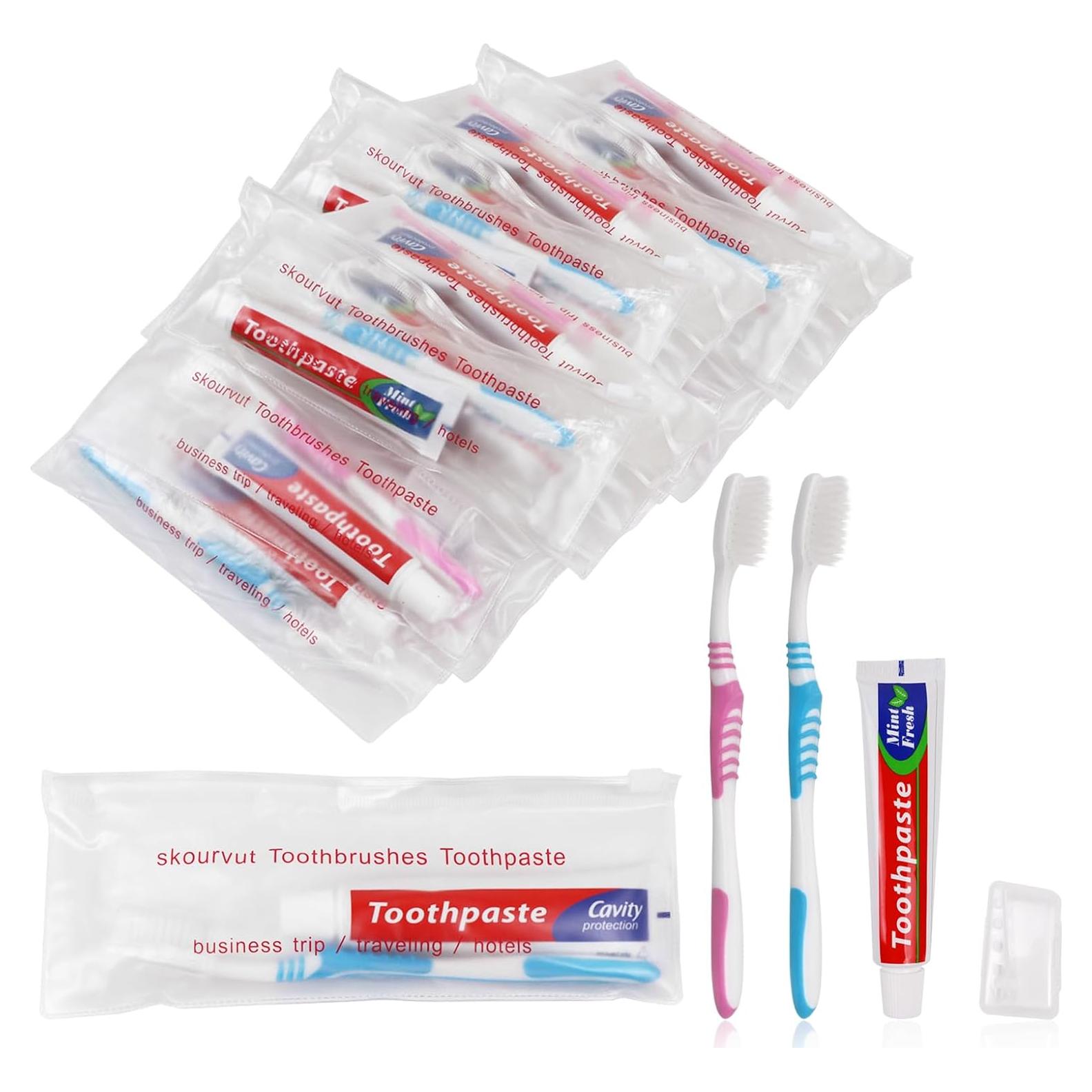 Kit de Cepillos de Dientes Desechables Skourvut 20 Piezas