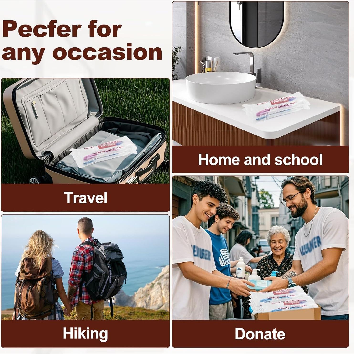 Kit de Cepillos de Dientes Desechables Skourvut 20 Piezas