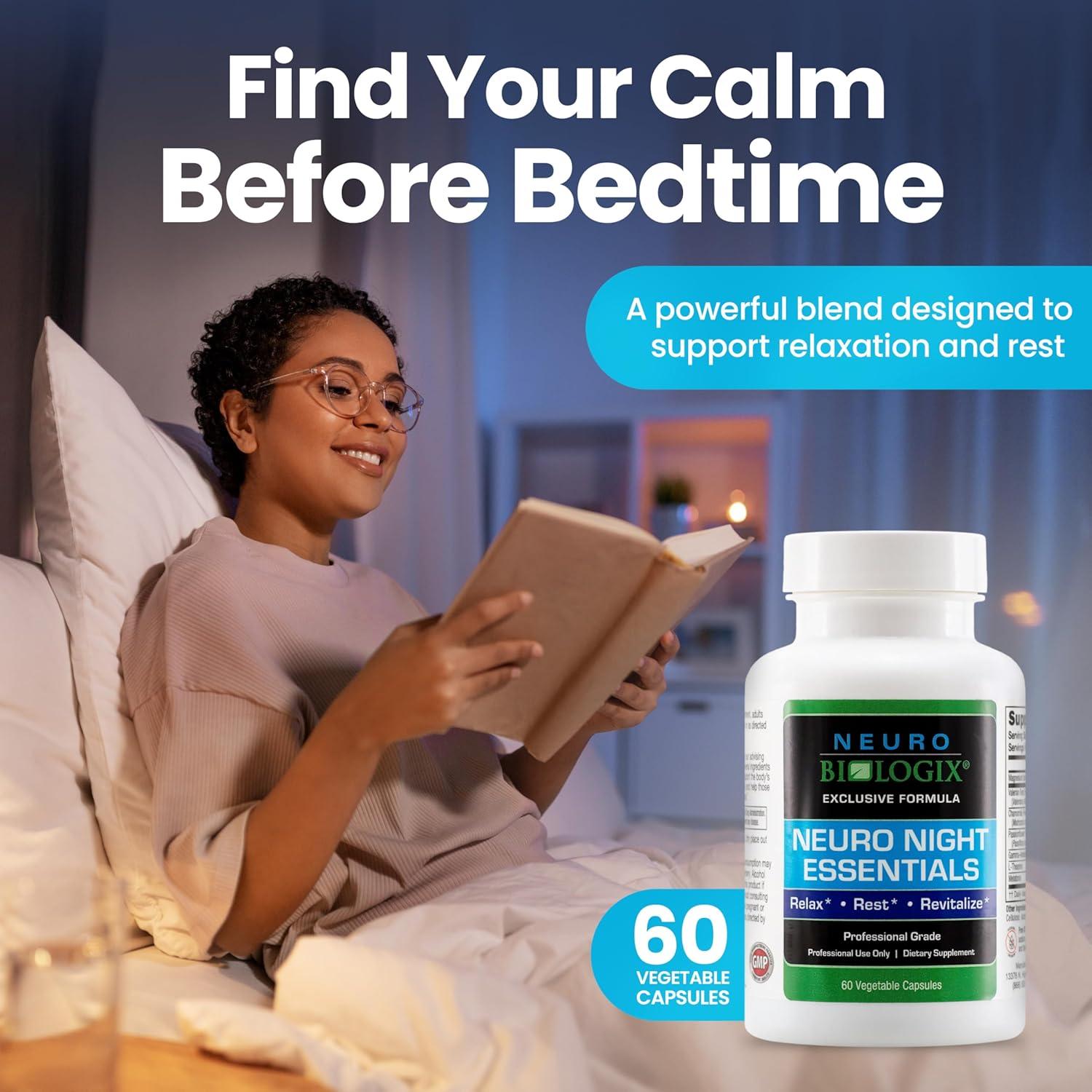 Suplemento Nocturno Neurobiologix 60 Cápsulas Veganas GABA