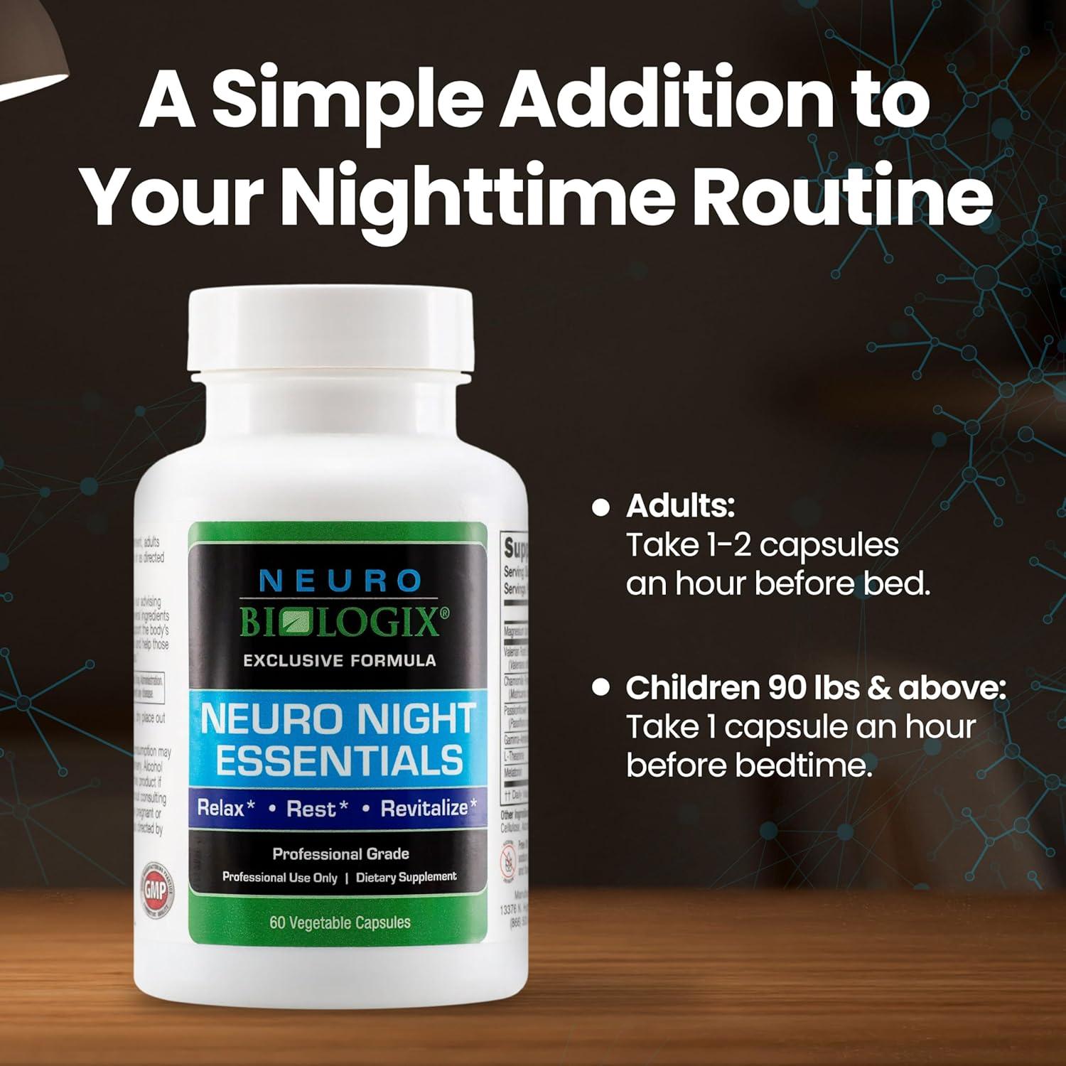 Suplemento Nocturno Neurobiologix 60 Cápsulas Veganas GABA