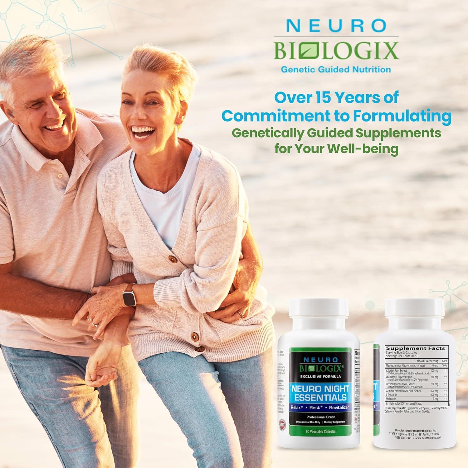 Suplemento Nocturno Neurobiologix 60 Cápsulas Veganas GABA