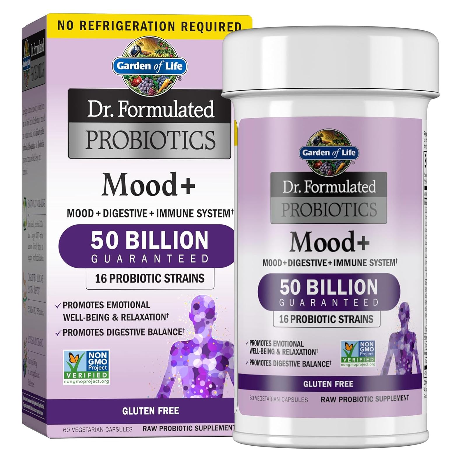 Suplemento Probiotico Mood+ Garden of Life 60 Cápsulas