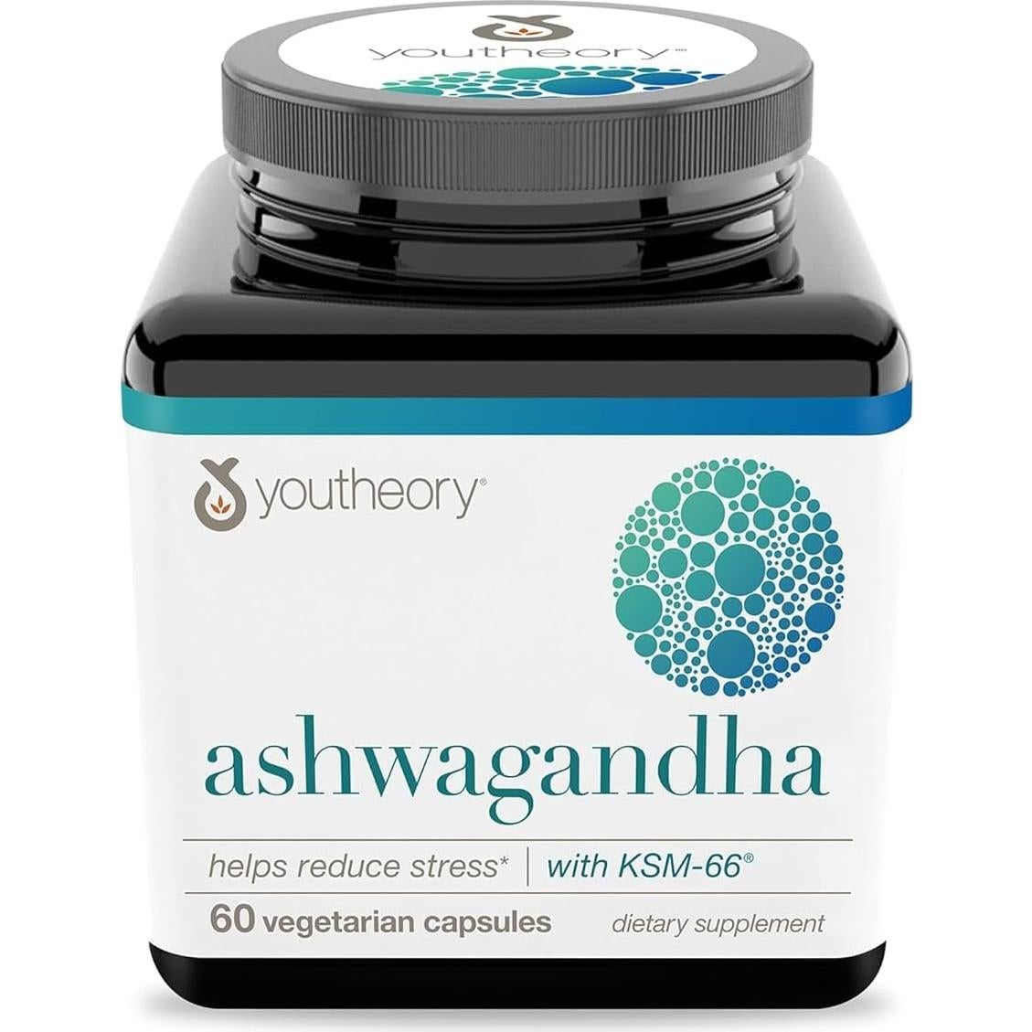 Youtheory Ashwagandha 1000 mg - Suplemento Antiestrés 60 Cápsulas