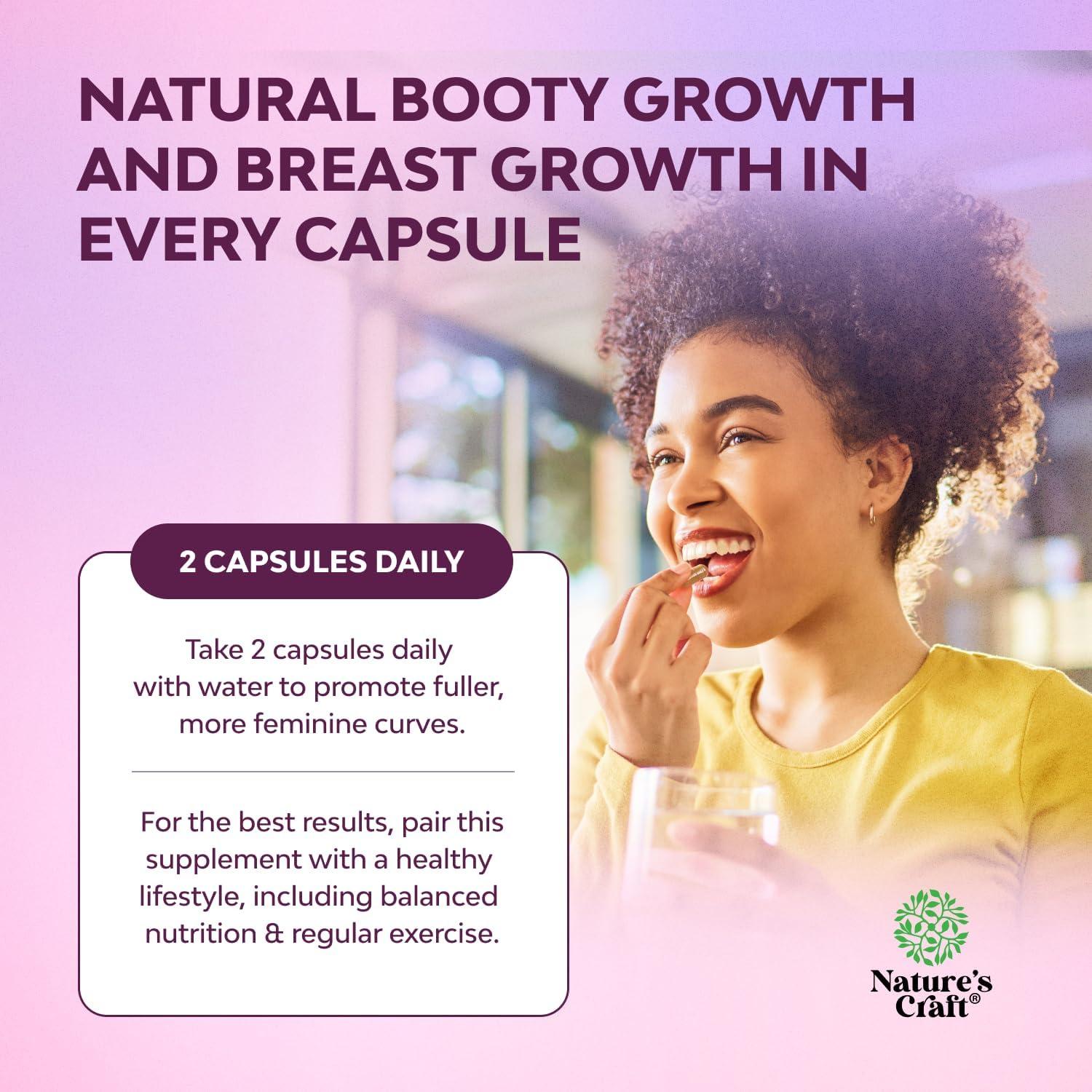 Píldoras Aumentadoras de Senos y Glúteos Natures Craft 60 Cápsulas