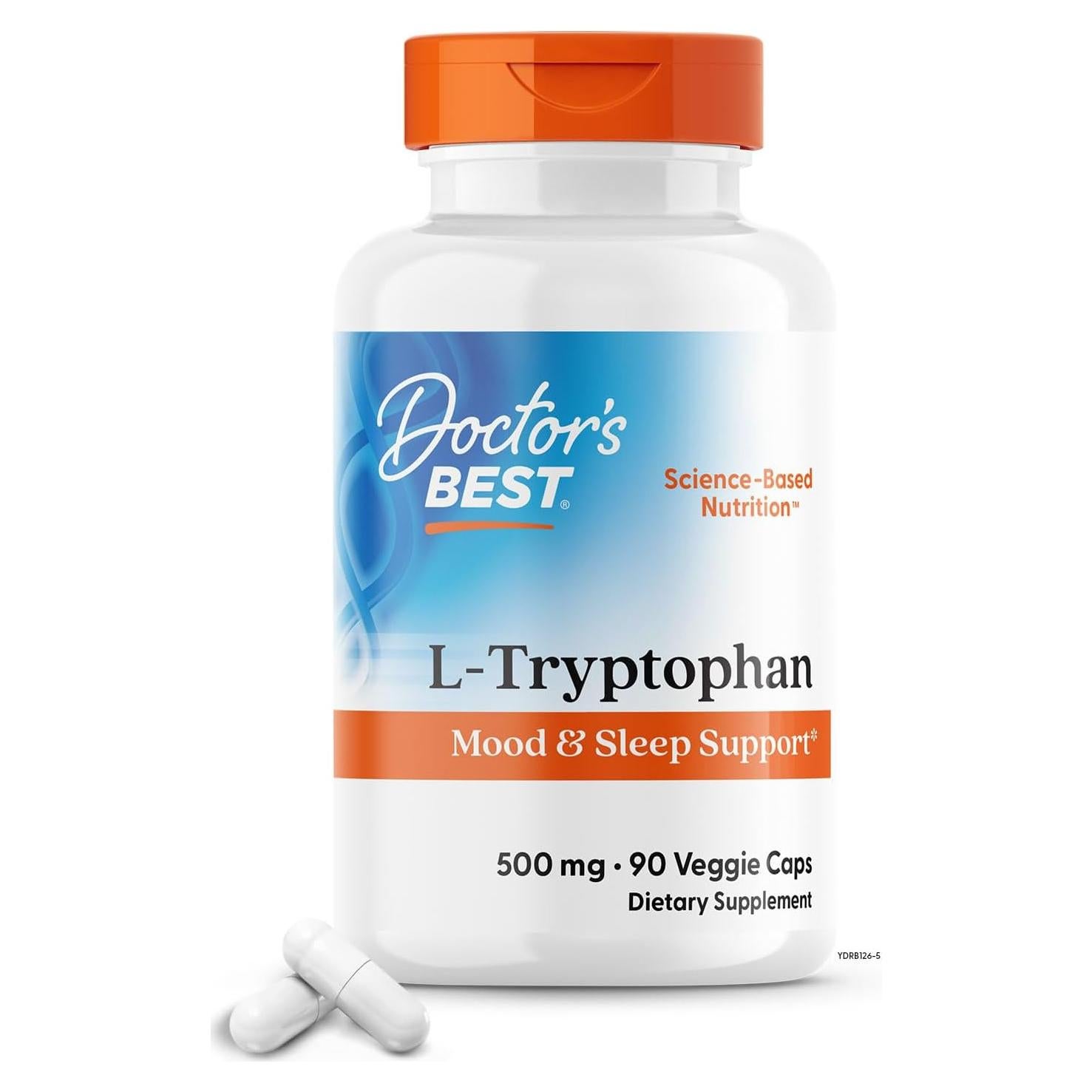 L-Tryptófano Doctor's Best 90 Cápsulas Veganas 6,03 cm