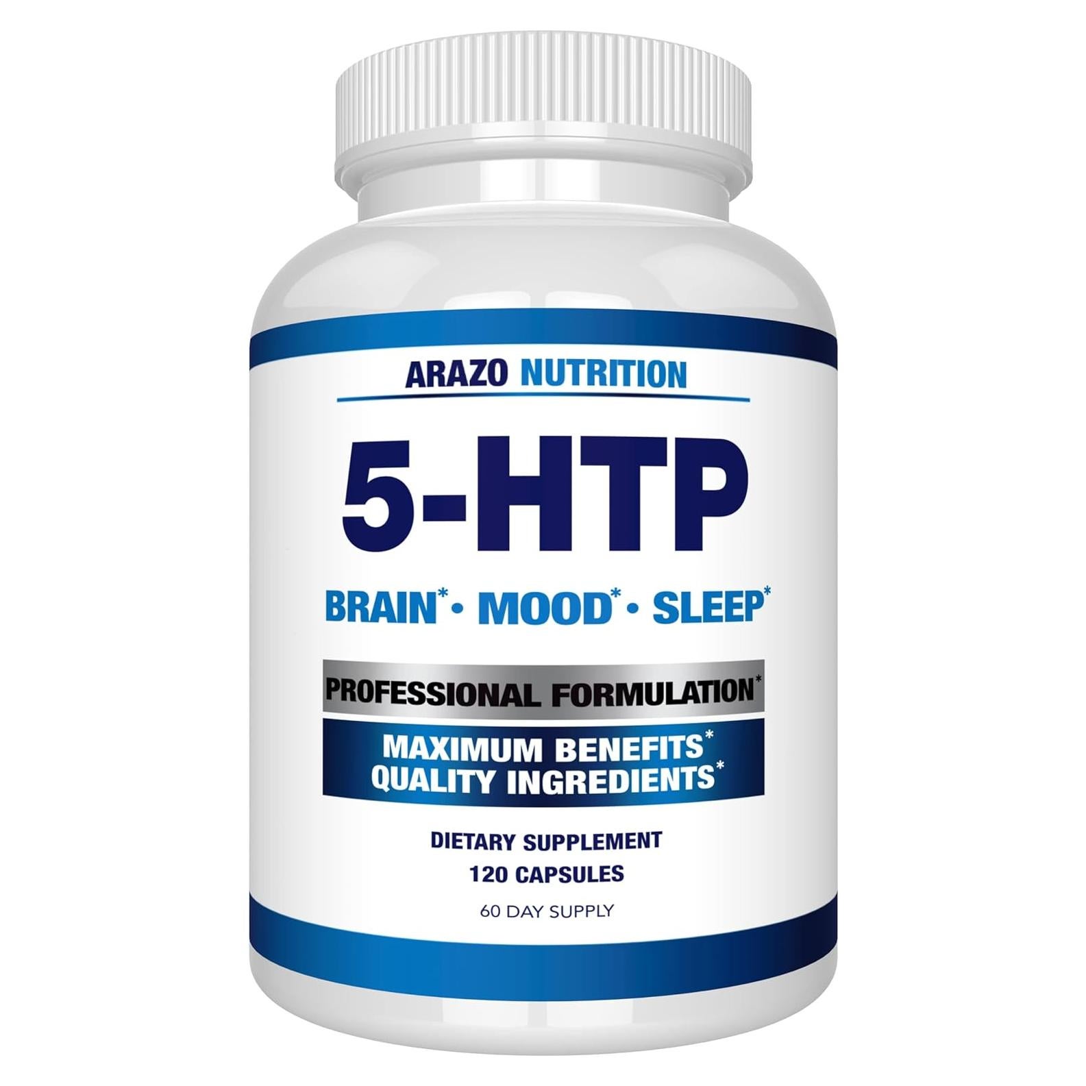 5-HTP 200 mg Arazo Nutrition con Calcio 328 mg - 120 Cápsulas
