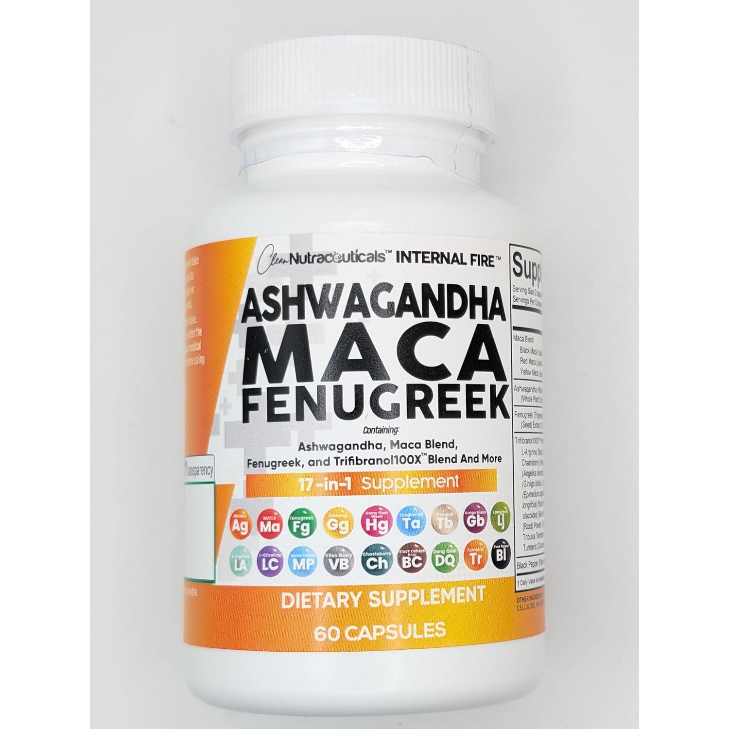 Suplemento de Ashwagandha Clean Nutraceuticals 60 Cápsulas
