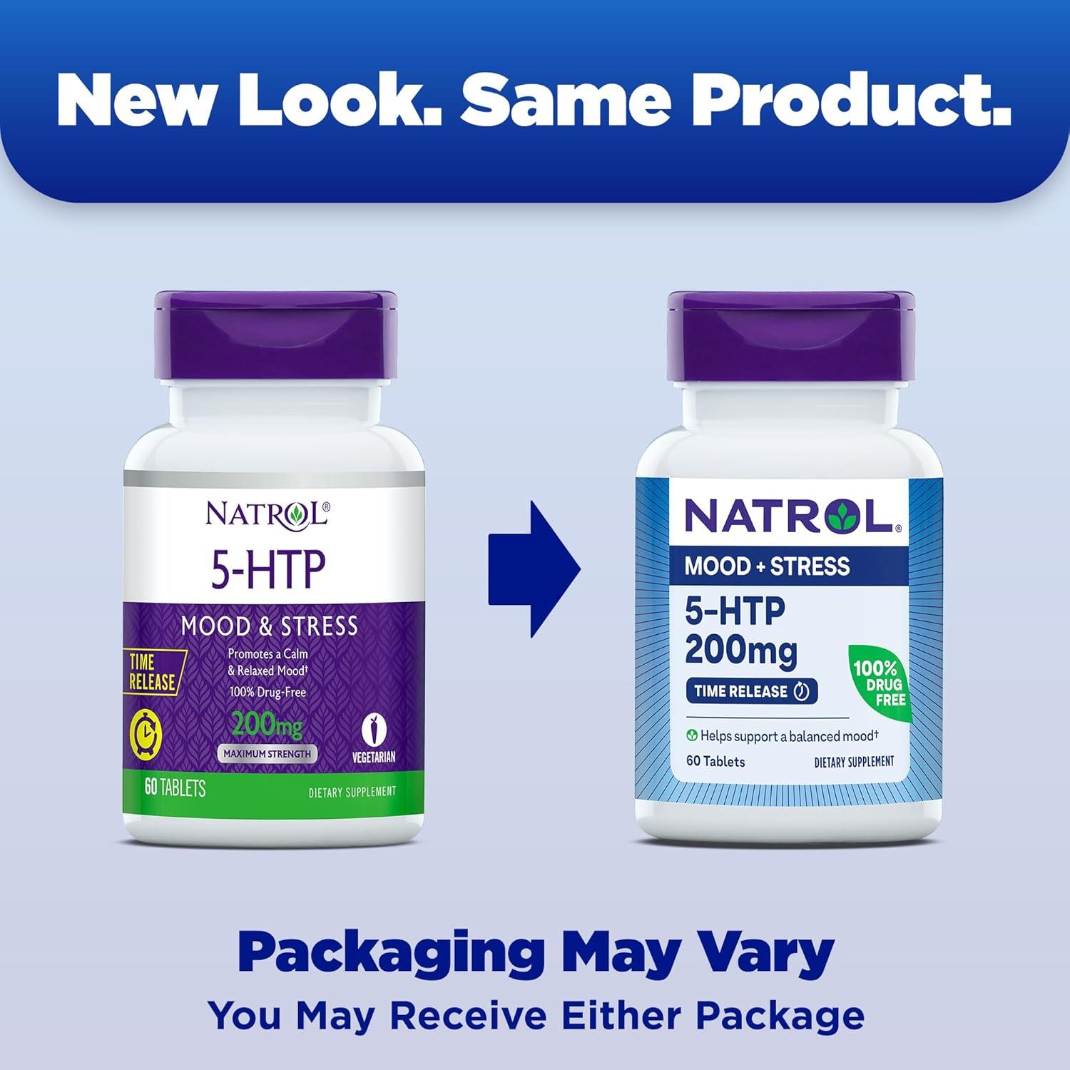 Natrol 5-HTP 200mg Suplemento 60 Tabletas Liberación Prolongada