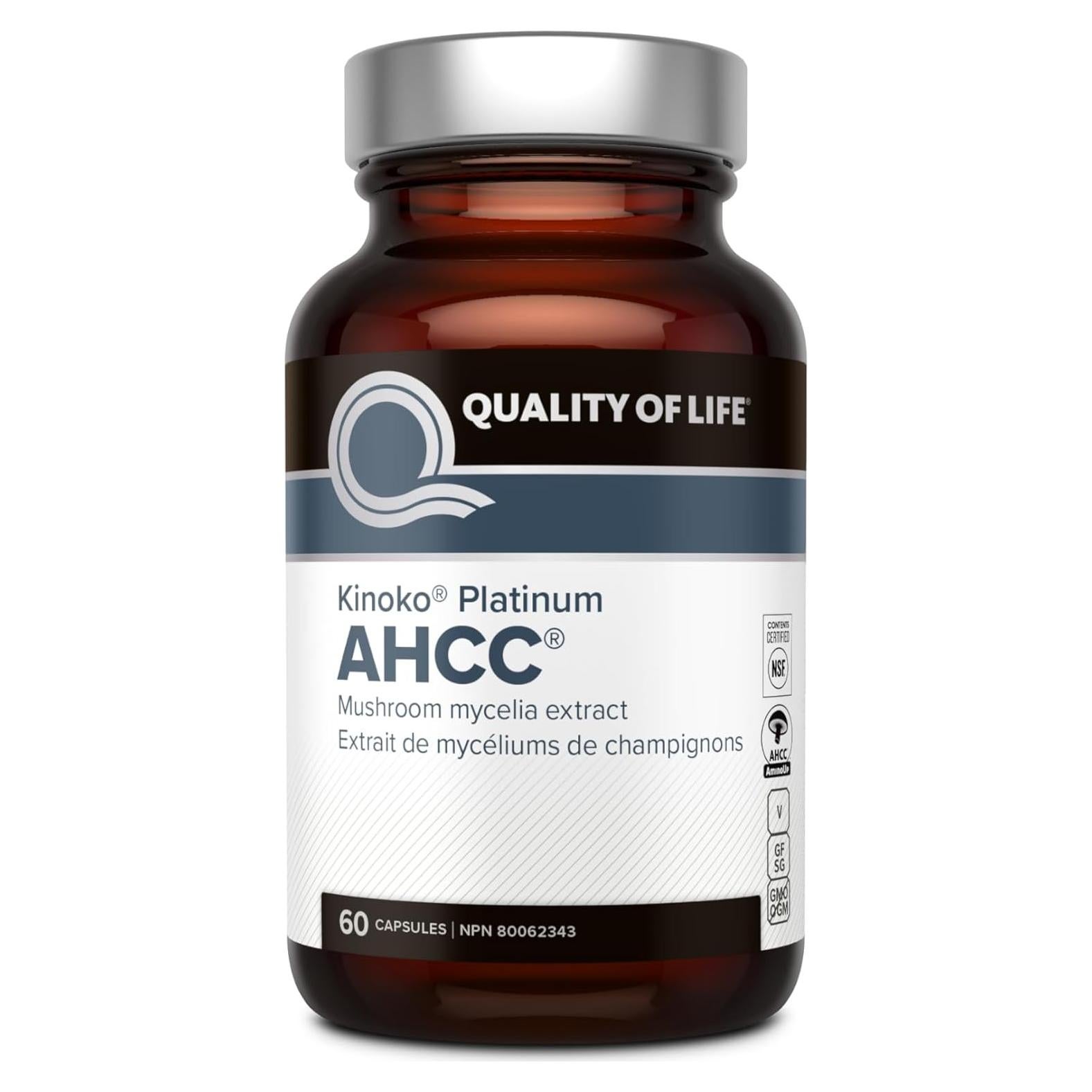 Suplemento Inmunológico Kinoko Platinum AHCC 750 mg 60 Cápsulas