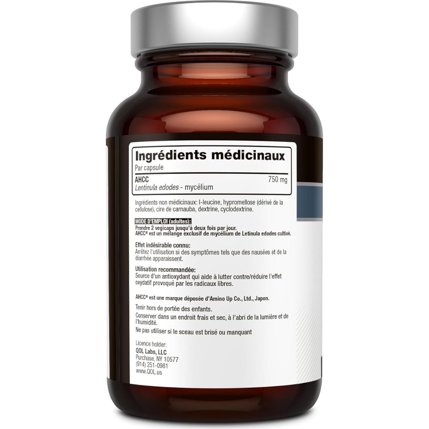 Suplemento Inmunológico Kinoko Platinum AHCC 750 mg 60 Cápsulas