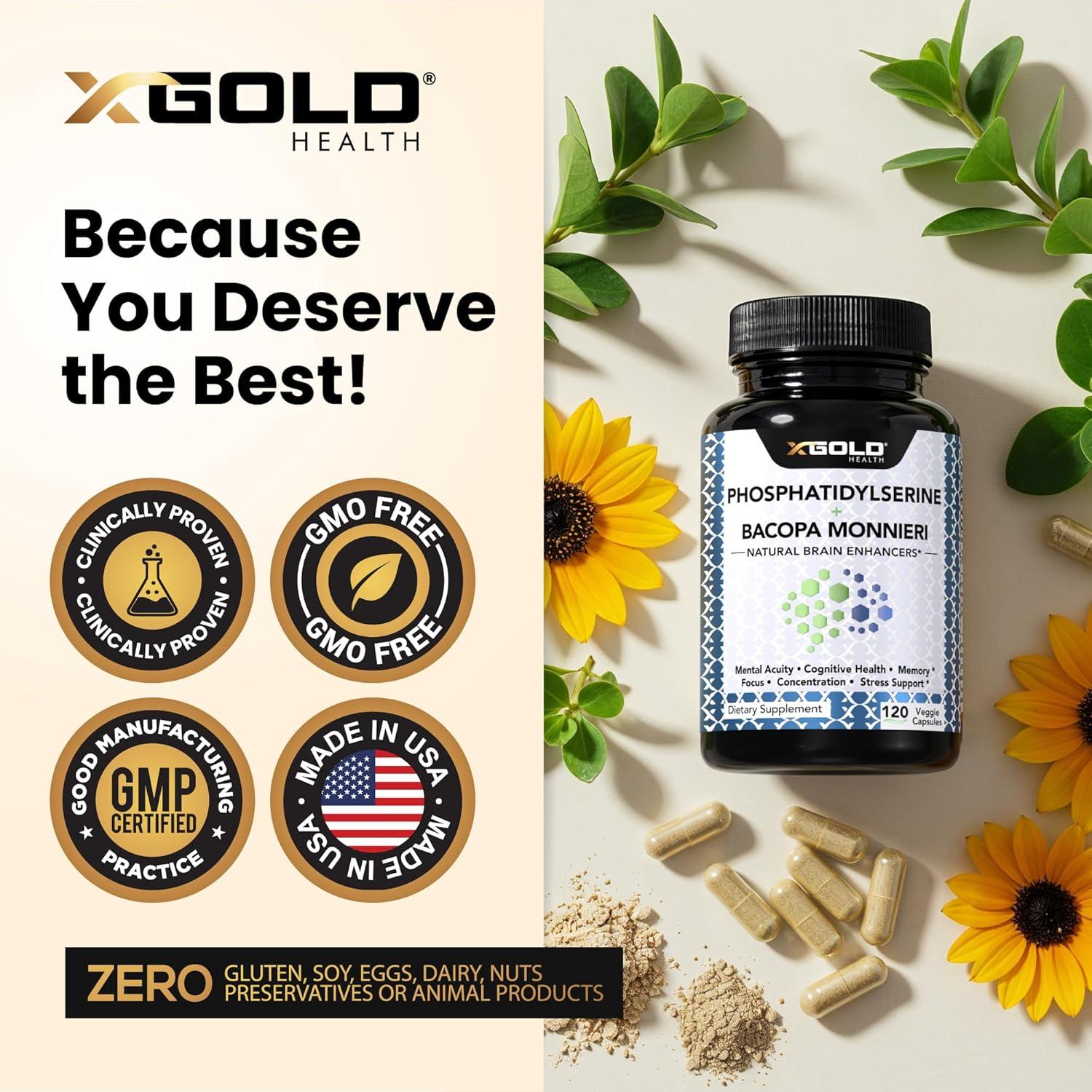 Suplemento Nootrópico Fosfatidilserina y Bacopa 400 mg - 120 Cápsulas