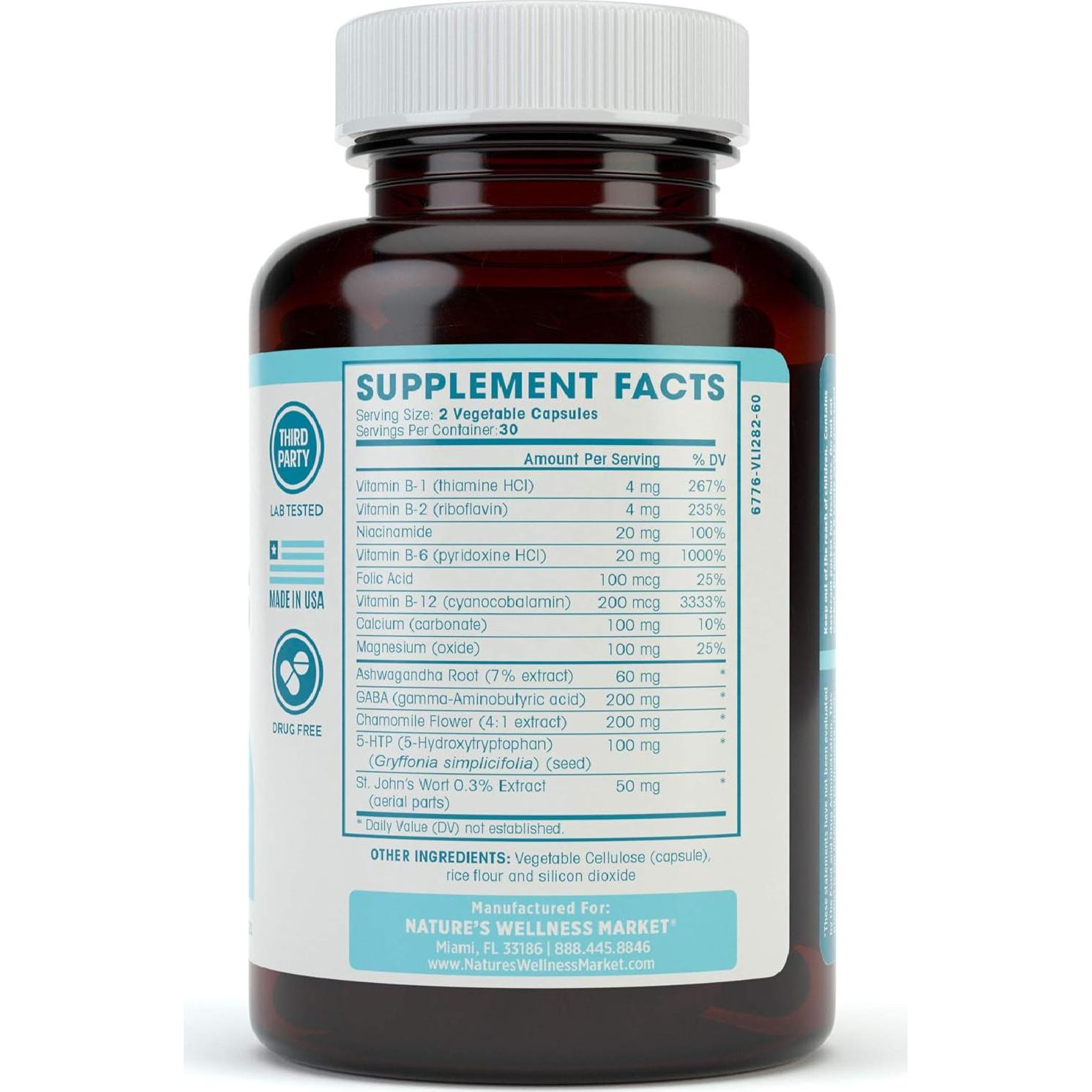 Zenta Suplemento Natural 60 Cápsulas - Alivio Estrés y Ánimo