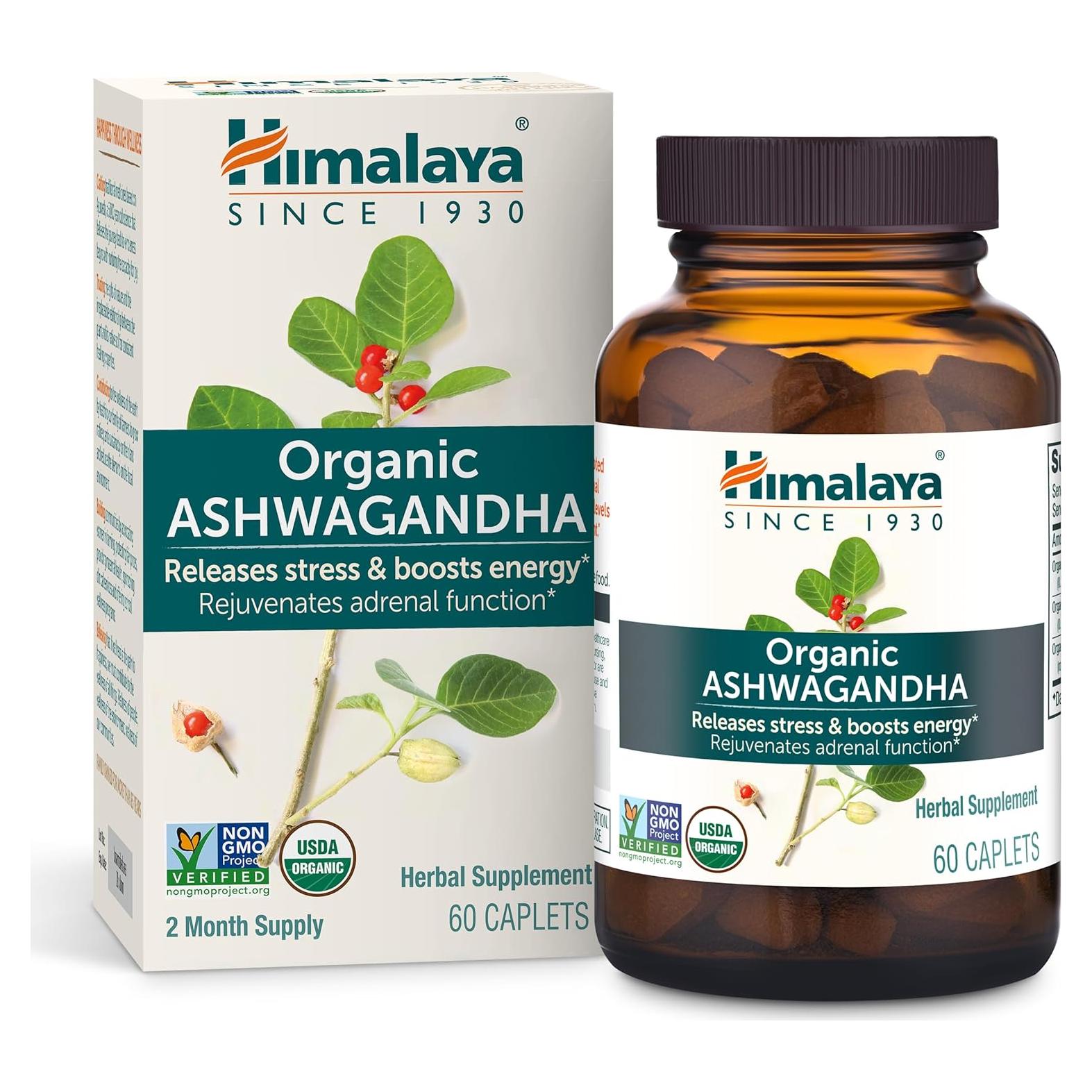 Himalaya Ashwagandha Orgánico 670 mg 60 Tabletas Veganas