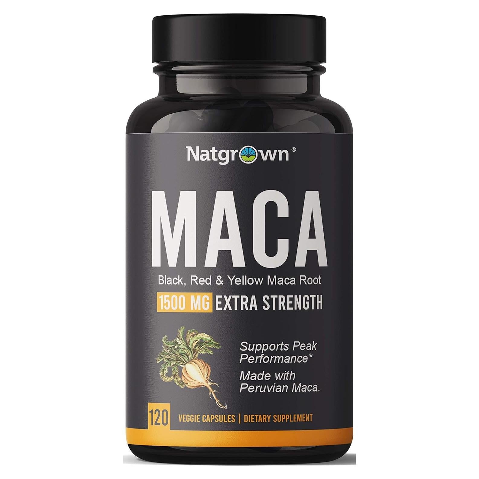 Cápsulas de maca orgánica Natgrown 1500 mg veganas