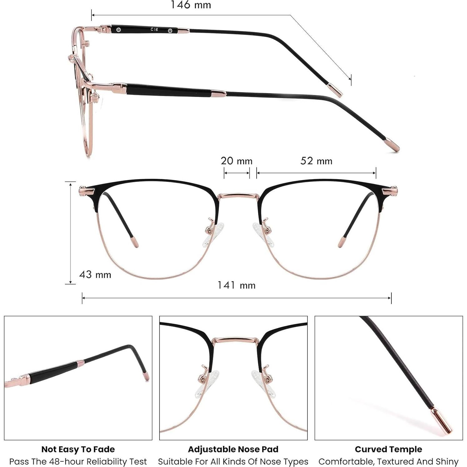 Gafas GUDVUE Luz Azul Oro Rosa Anti Reflejo UV400