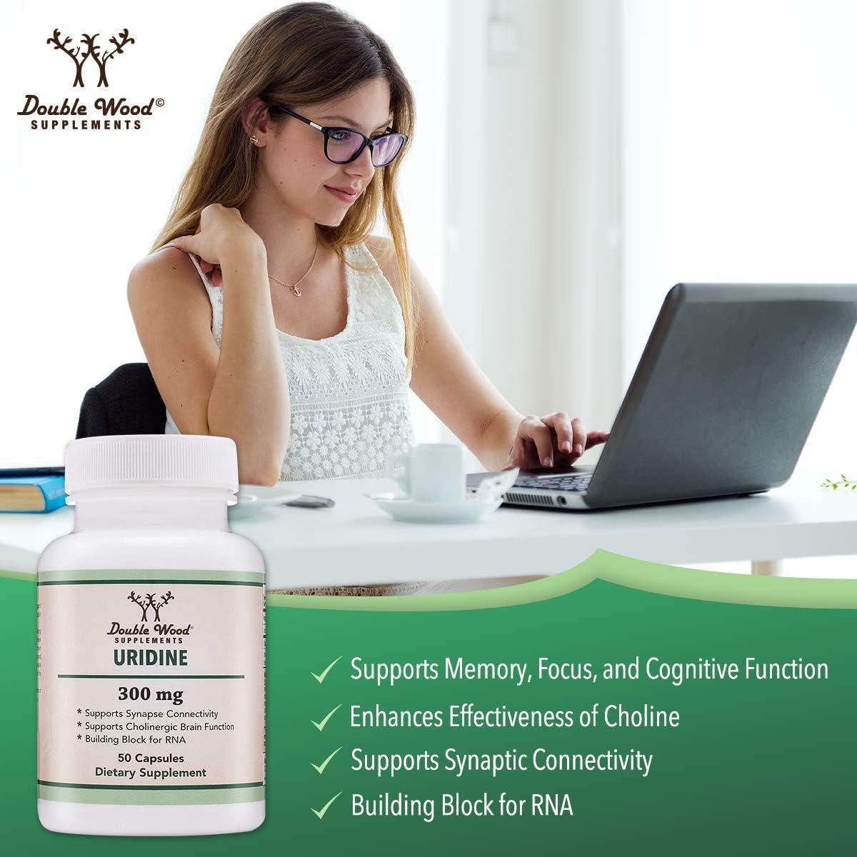 Monofosfato de Uridina 300 mg Double Wood 60 Cápsulas