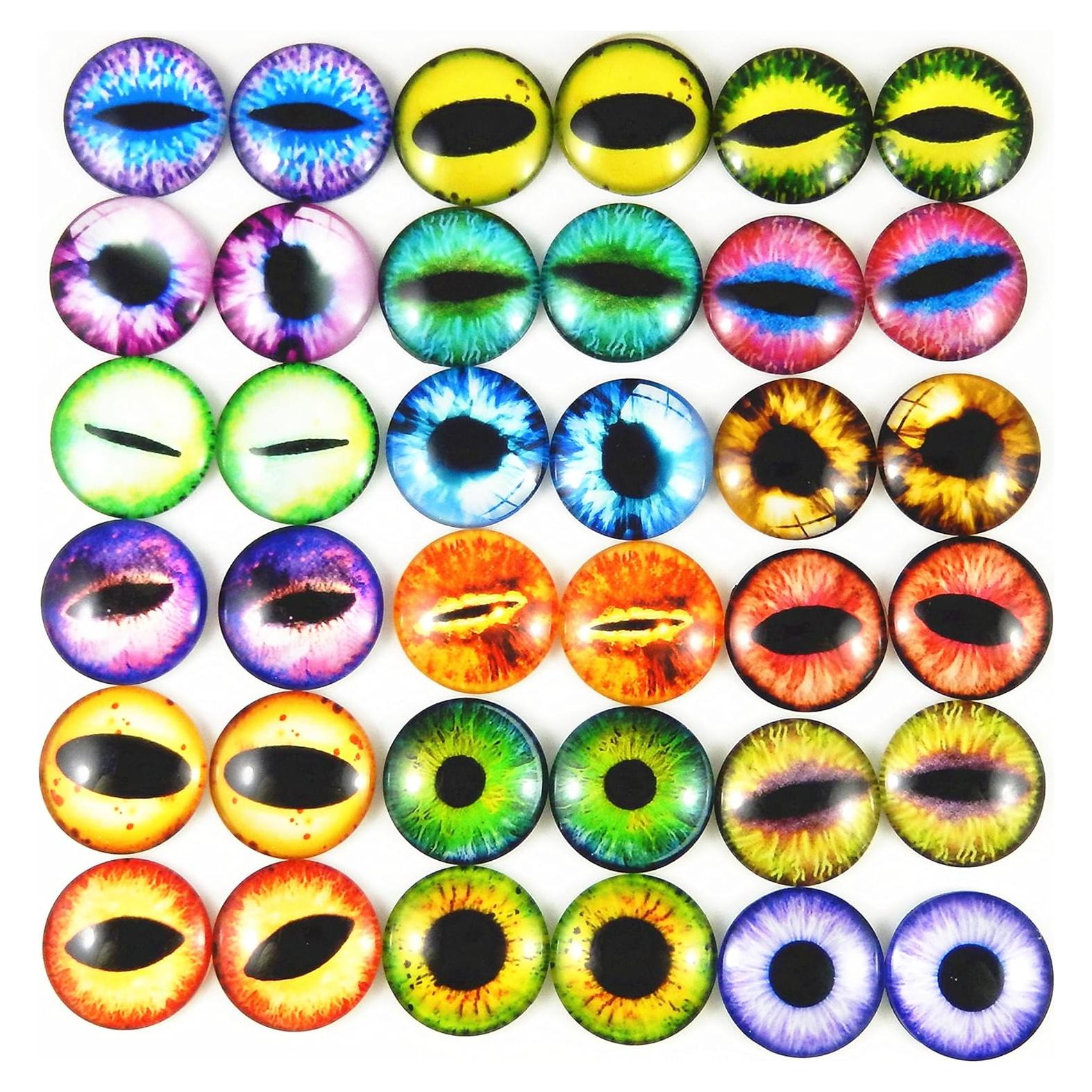 Cabochones de Vidrio 30mm Julie Wang 20 Piezas Ojos Dragón