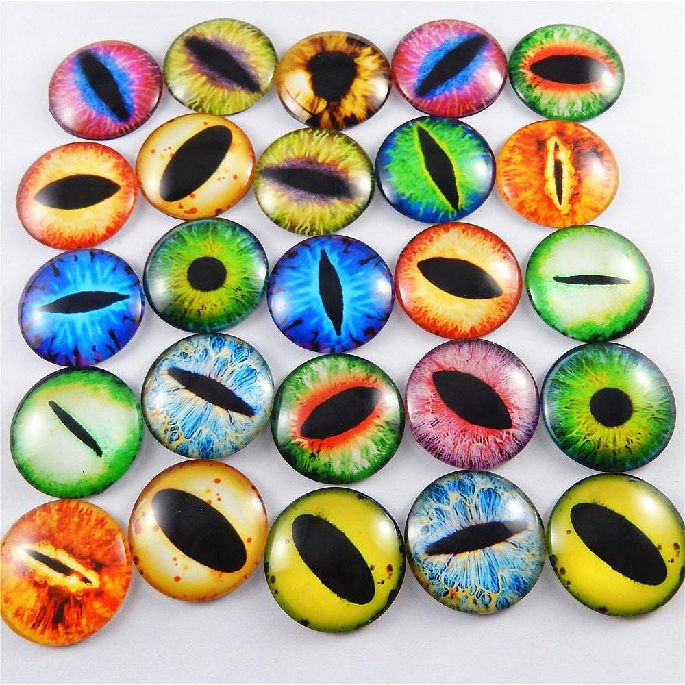 Cabochones de Vidrio 30mm Julie Wang 20 Piezas Ojos Dragón