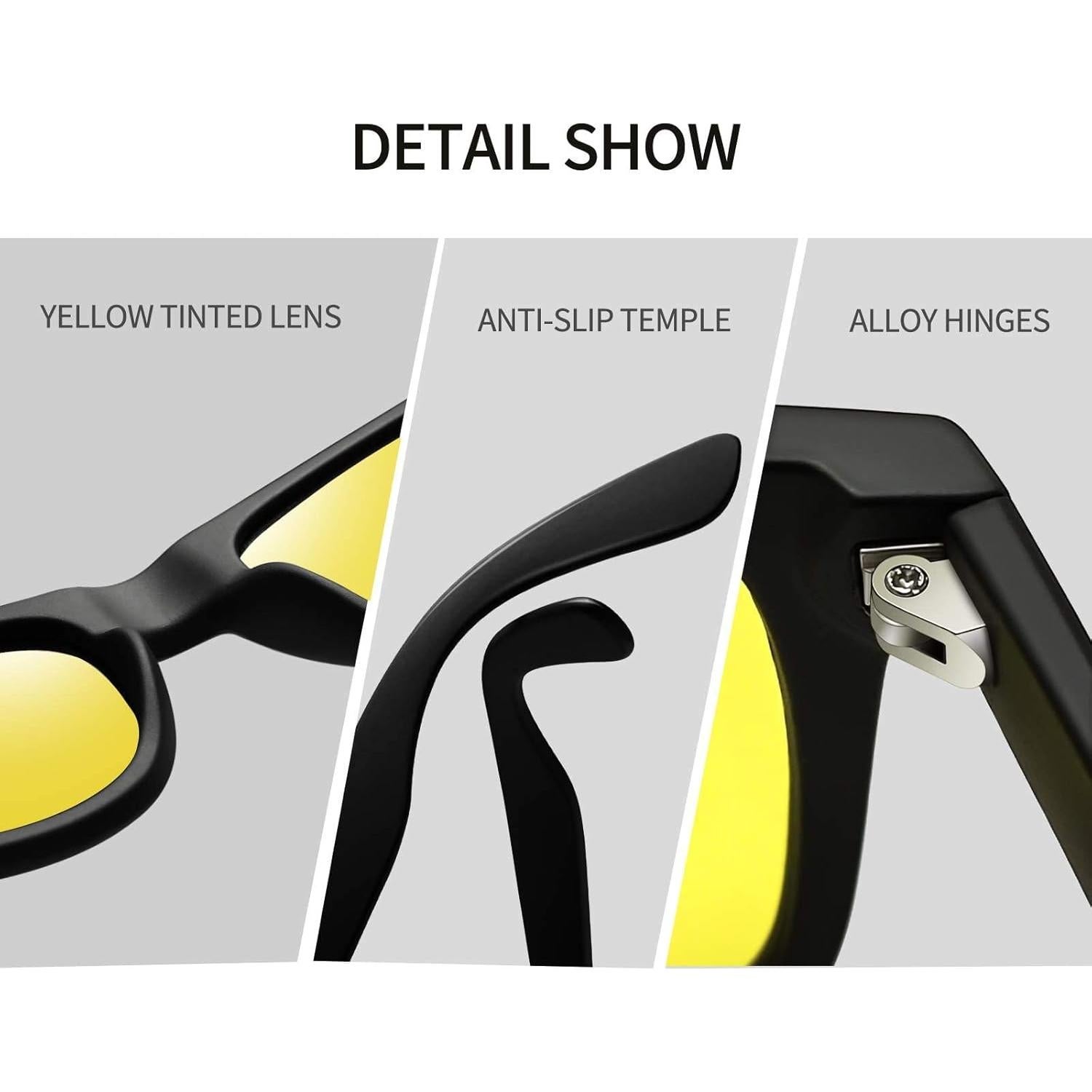 Gafas de sol KANASTAL UV400 diseño retro amarillas