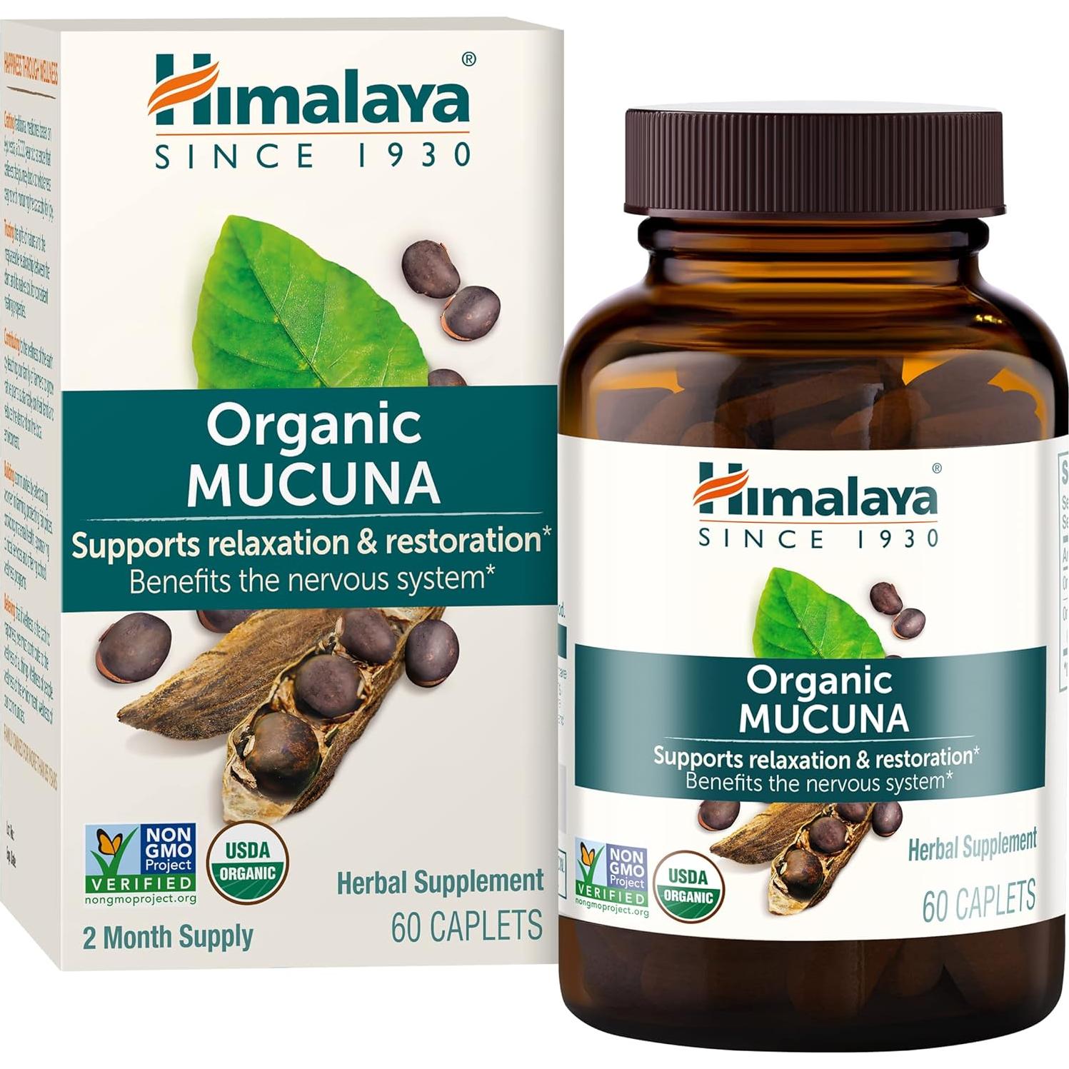 Suplemento Herbal Mucuna Orgánico Himalaya 600 mg 120 Capletas