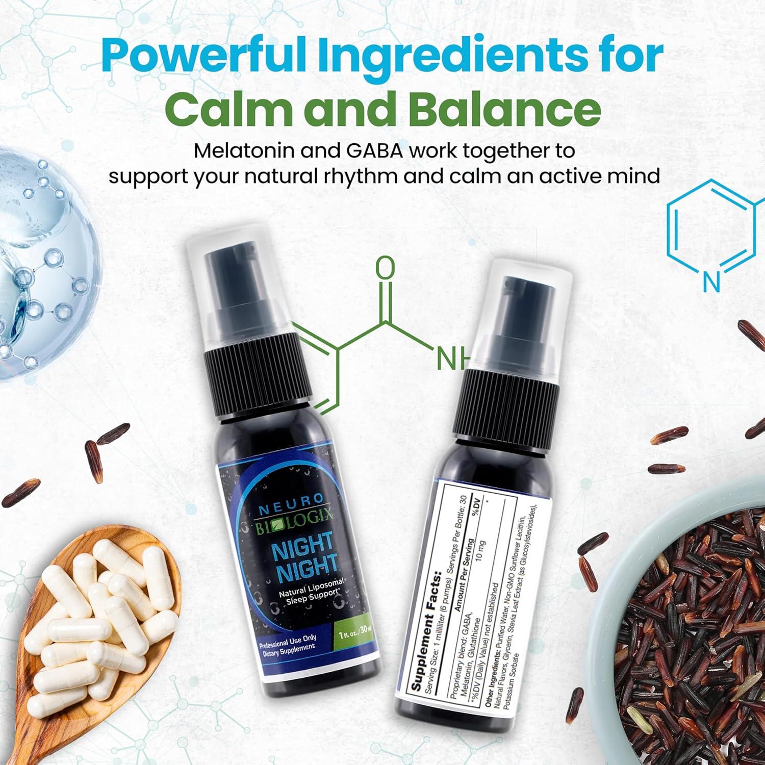 Spray Liposomal de Sueño Neurobiologix con Melatonina y GABA - 30 Porciones