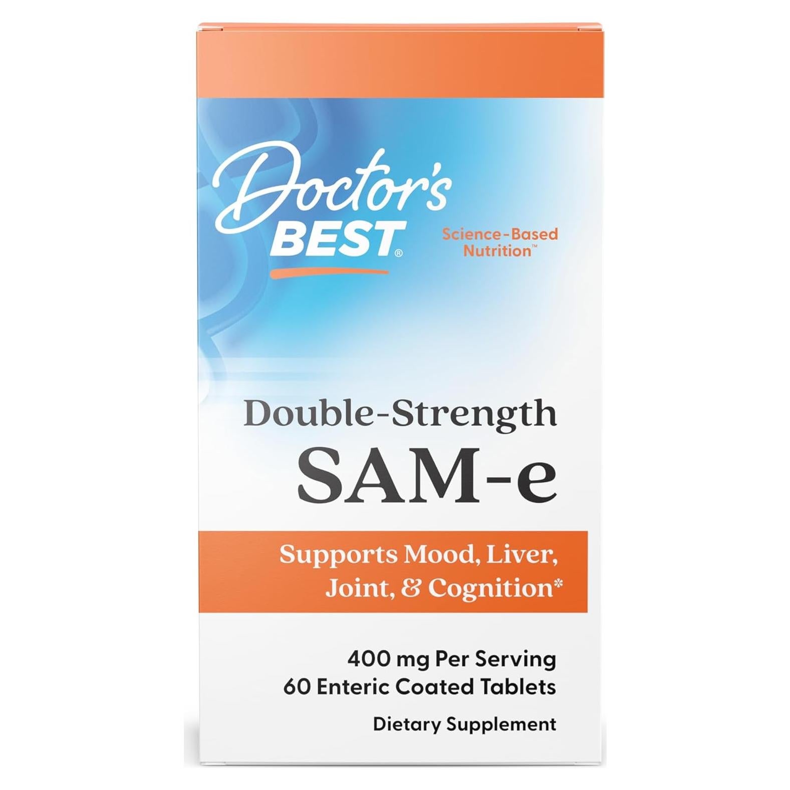 SAM-e 400 mg Doctor's Best Vegano 60 Tabletas Sin Gluten