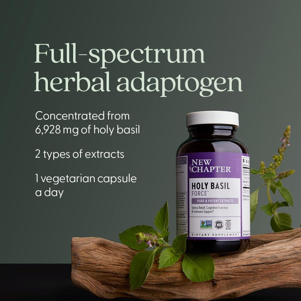 Suplemento Estrés New Chapter Albahaca Sagrada 30 Cápsulas
