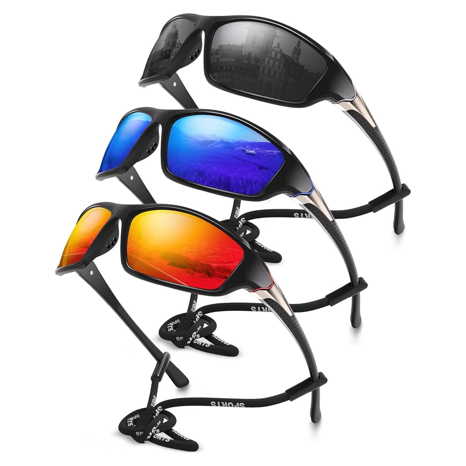 Paquete de 3 Gafas de Sol Polarizadas UV400 para Hombres