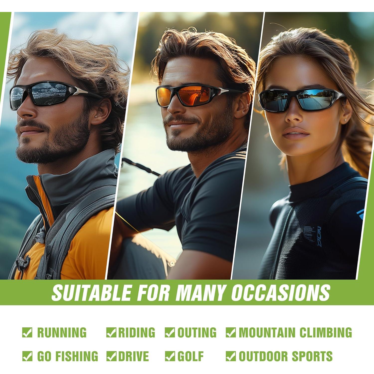Paquete de 3 Gafas de Sol Polarizadas UV400 para Hombres