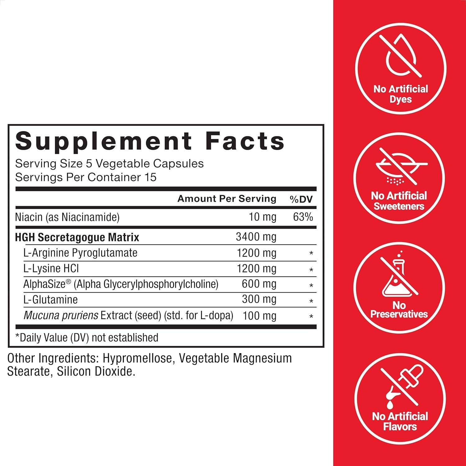 Force Factor Prime Activador HGH 75 Cápsulas Suplemento