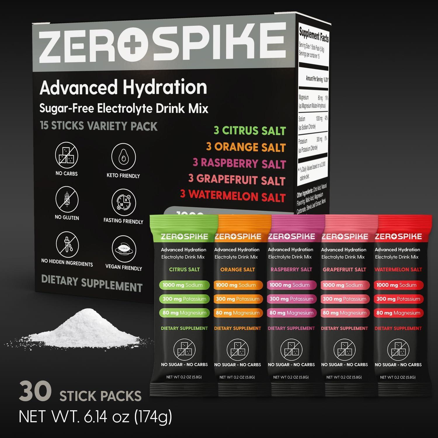 Polvo de Electrolitos Sin Azúcar Zerospike 15 Palitos