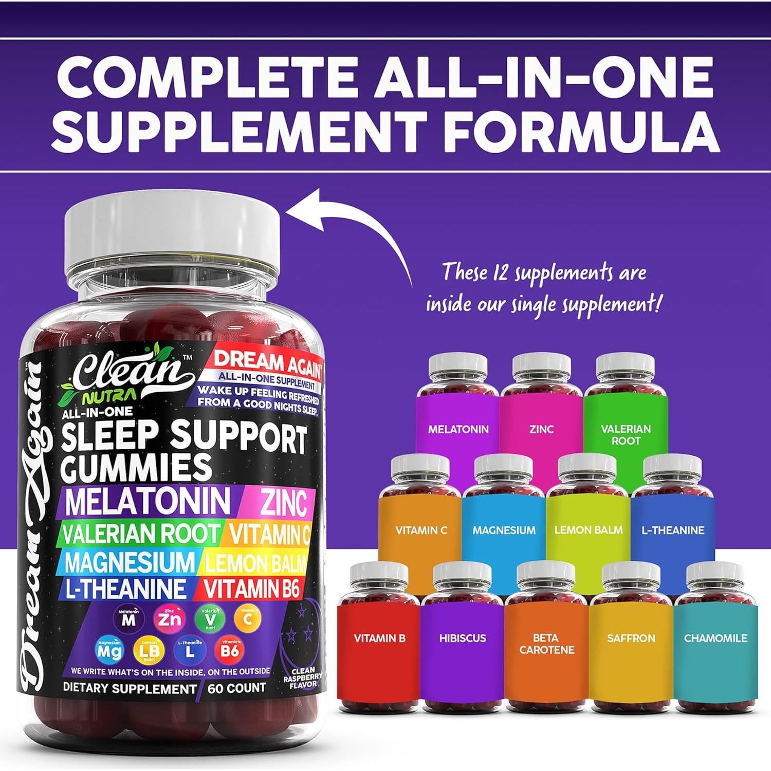 Gomitas de Melatonina Clean Nutra 10mg Sabor Frambuesa