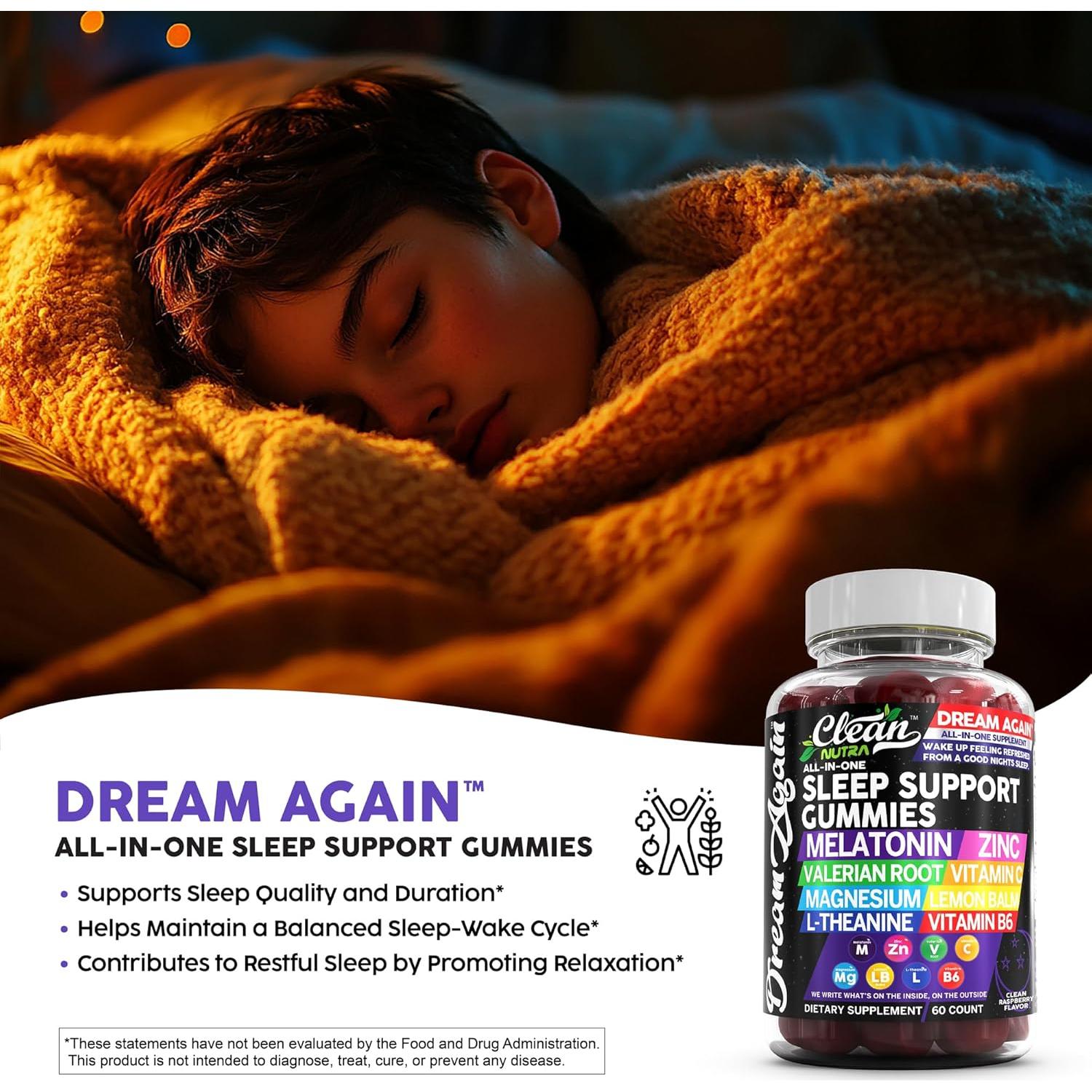 Gomitas de Melatonina Clean Nutra 10mg Sabor Frambuesa