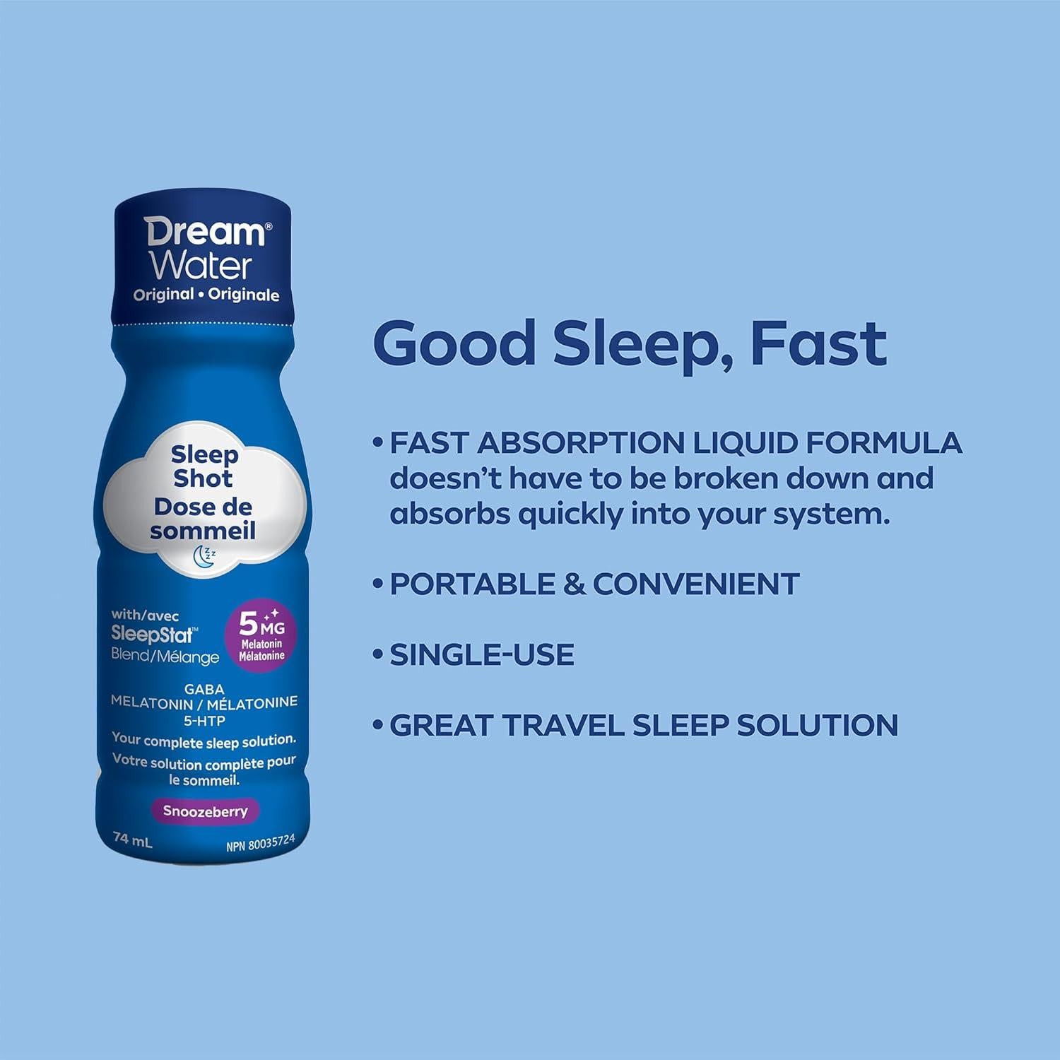 Suplemento para Dormir Dream Water Snoozeberry 12 Disparos
