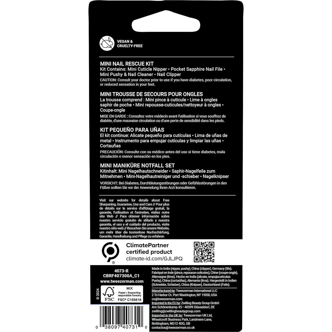 Kit de Rescate de Uñas Tweezerman Mini - Acero Inoxidable