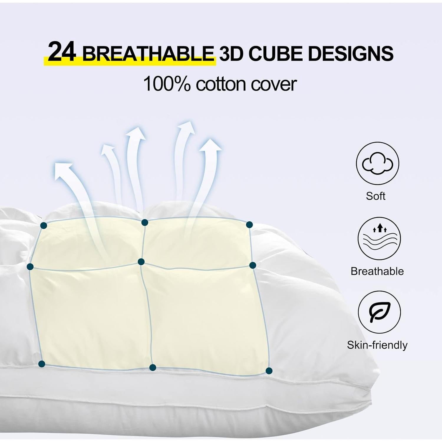 Almohada Queen YOUR MOON Suave de Algodón Sostenible