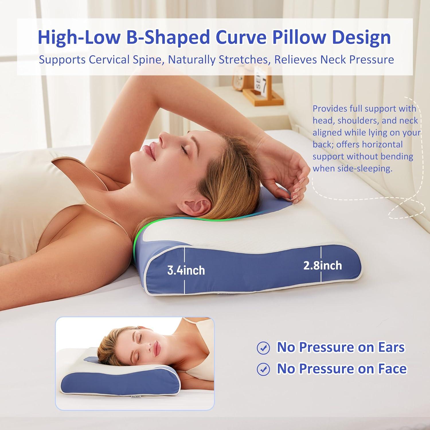 Almohada cervical PACJOY espuma viscoelástica 8.6 cm