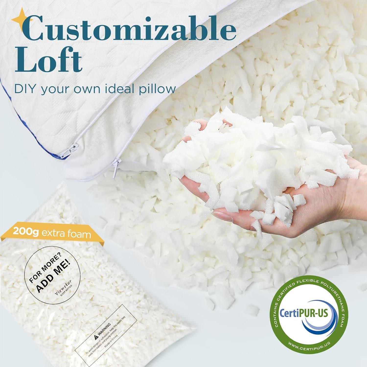 Almohadas de Espuma de Memoria Viewstar Queen Juego de 2