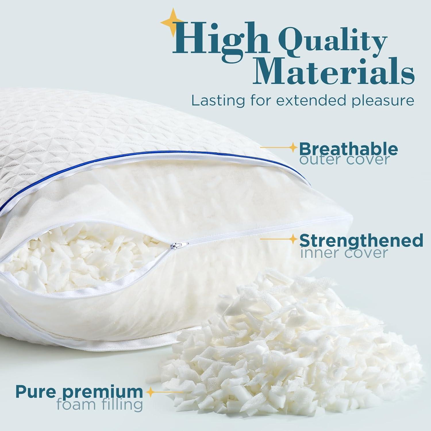 Almohadas de Espuma de Memoria Viewstar Queen Juego de 2