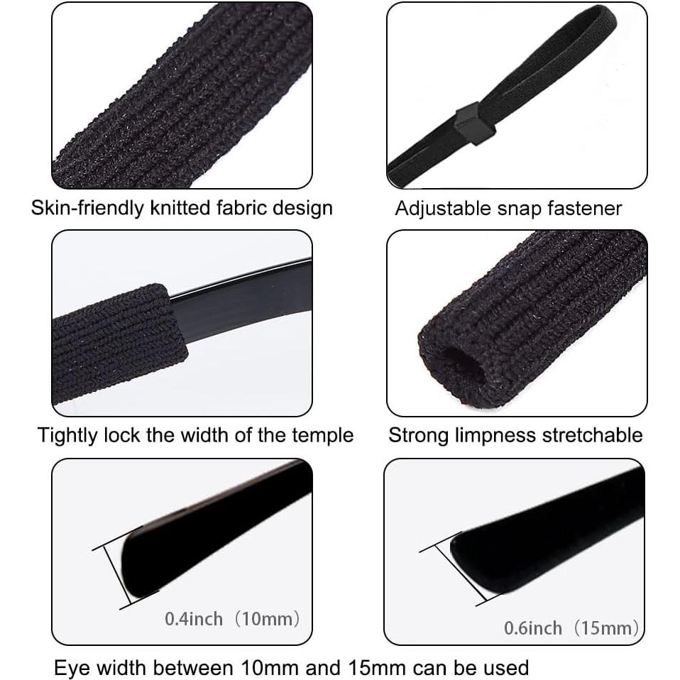 Correa para Gafas SHINKODA Ajustable 6 Piezas Negro