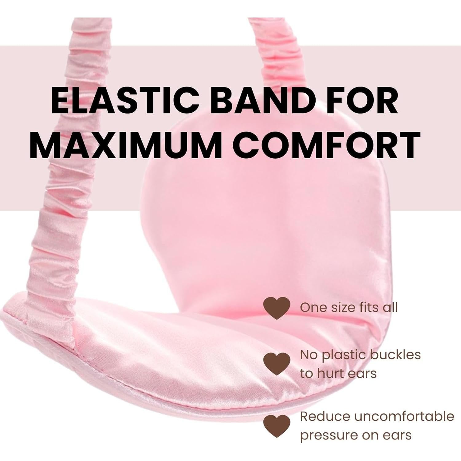 Máscara de Sueño de Satén Rosa LCBD con Tapones y Bolsa