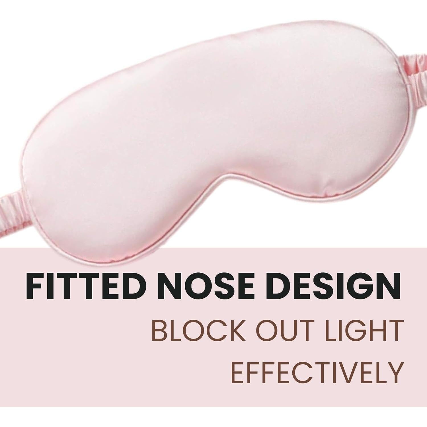 Máscara de Sueño de Satén Rosa LCBD con Tapones y Bolsa