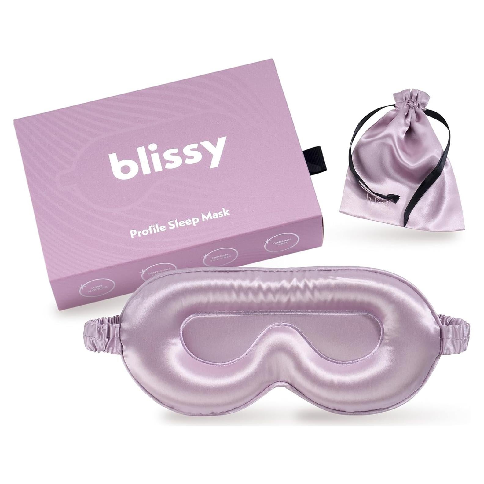 Máscara de Sueño de Seda Blissy Lavanda 100% Pura 22 Momme