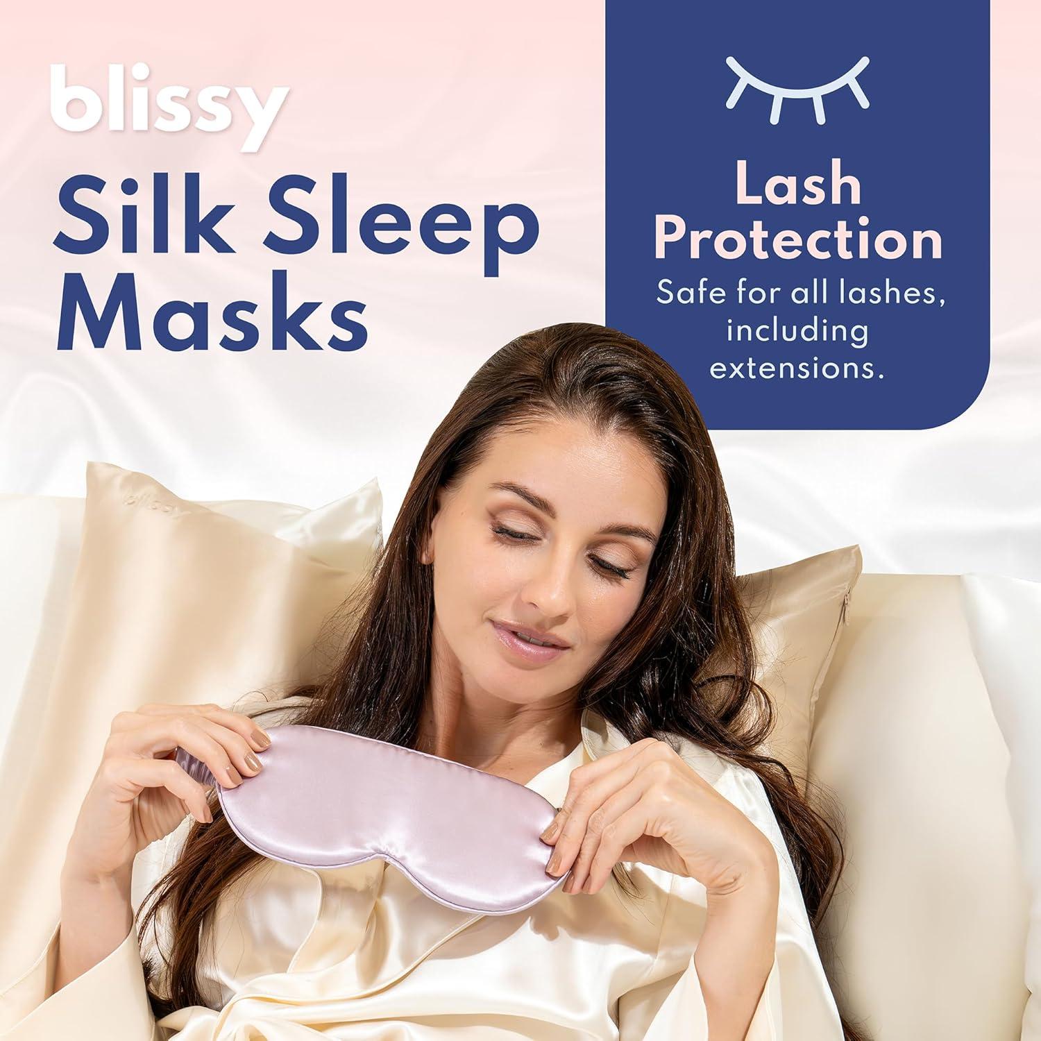 Máscara de Sueño de Seda Blissy Lavanda 100% Pura 22 Momme